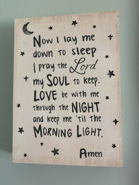 Now I Lay Me Down to Sleep Wall Art with lights - Baby Nursery
